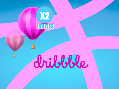 Dribbble Invites balloon creative draft dribbble giveaway inites invitation invite shot sky victory