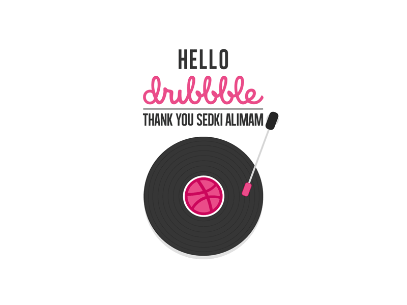 Hello dribbble design dribbble game gif hello invite invites music record thanks vinyl welcome