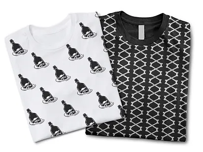 Poison bottle and bones patterned t-shirts bones creative market graphics package pattern poison