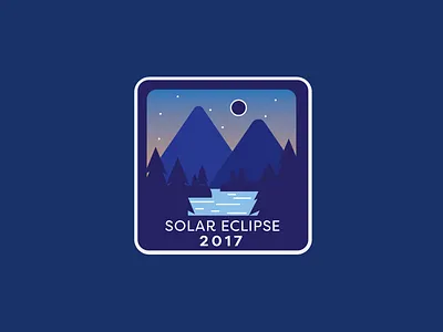 Solar Eclipse 2017 badge design eclipse logo moon mountains solar vector