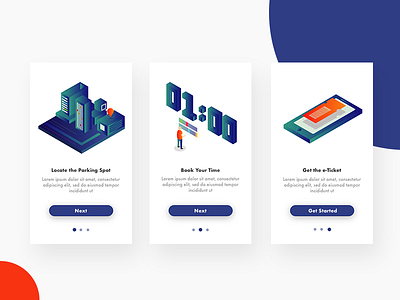 Parking App - Onboarding app gradient illustration isometric mobile onboarding parking ui