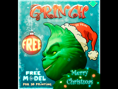 gRINCH 2018 3dprint art concept creative design doodle fun grinch merrychristmas newyear zbrush