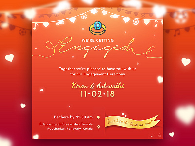 Engagement Card Design card design engaged engagement engagement card greeting card invitation wedding