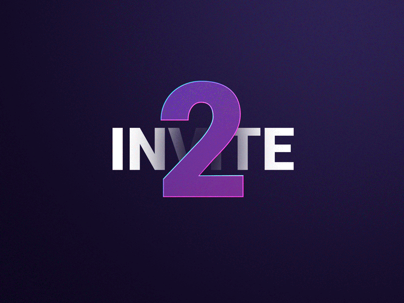 2 invite 3d animation glitch gradient invite motion design