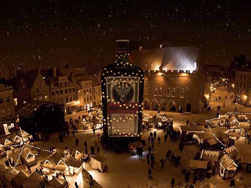 jagermaister christmas snowing cinemagraph christmas cinemagraph creative jagermaister new snowing tree winter year