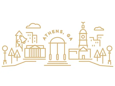 Athens Illustration athens building football georgia icon icons illustration illy line line art skyline