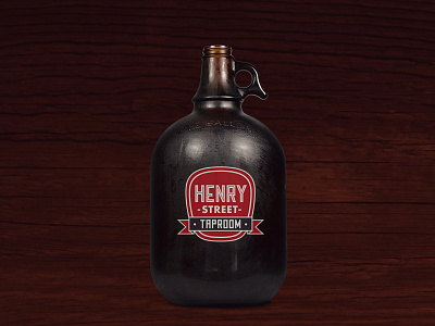 Henry Street Taproom Growler beer bottle branding logo packaging