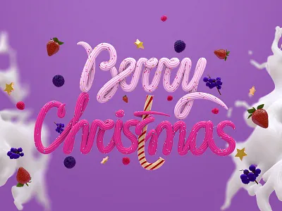 Berry Christmas 3d berry cinema4d festival letters motion