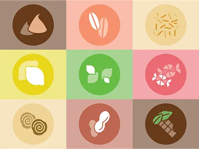 Cookie Dough Icons brand identity chocolate colors cookie cookie dough cookies design icon icon design iconography icons sprinkles