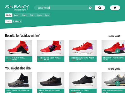 Daily UI 022 — Search 022 challenge daily dailyui design online search shop sneaker store ui