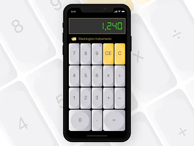 Vintage Mobile Calculator calculator daily ui day004 digital iphone mobile ux vintage washington