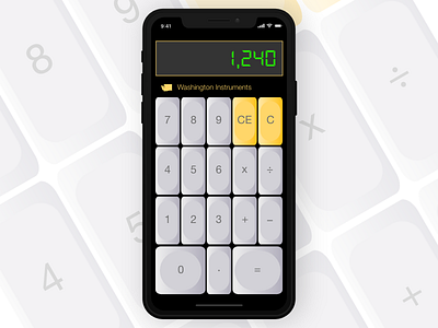 Vintage Mobile Calculator calculator daily ui day004 digital iphone mobile ux vintage washington