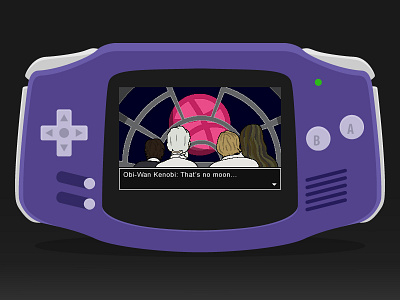 That's no moon... debut dribbble gameboy advance illustration retro star wars