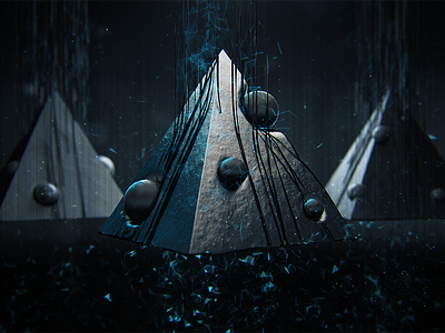 Pyramids 3d 3dart abberations abstract arnold black c4d dailyrender everydays maxon pyramids render