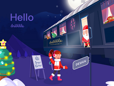 hello dribbbler ! merry christmas ! dribbbler ! merry christmas ! hello