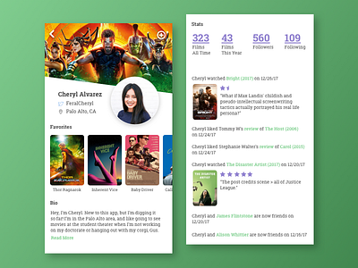 User Profile dailyui006 movie app movies profile user profile