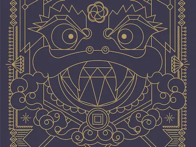 Details of Ky Lan artdeco lineart monoline vietnam