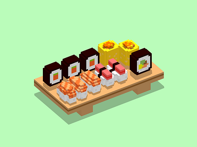 Voxel Sushi food magicavoxel sushi voxel