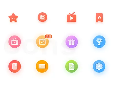 Video icon colour icon ui