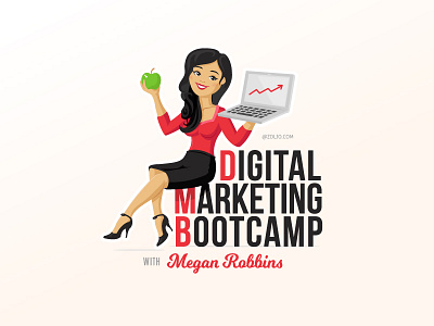 Digital Marketing Bootcamp beautiful bootcamp cute digital female girl illustration marketing sexy teacher vector woman