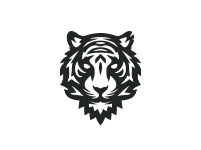 Tiger head logo animal bengal cat crossfit fitness gym logo mark sport tiger white wildcat