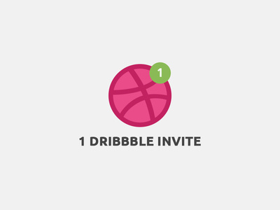 Dribbble Invite Giveaway 1x clean debut draft dribbble dribble flat icon invite invites ticket