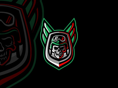 Skull Air Force Soldier eSports Logo | Skull Soldier Mascot Logo air force army esports gamer gaming mascot skull skulls soldier sports wings youtube