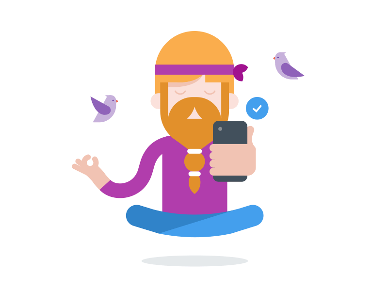 Meditation 02 animation birds character gif graphic design illustration loop meditation motion design motion graphics success yoga