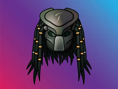 Predator character flatline gradient hello hollywood movie