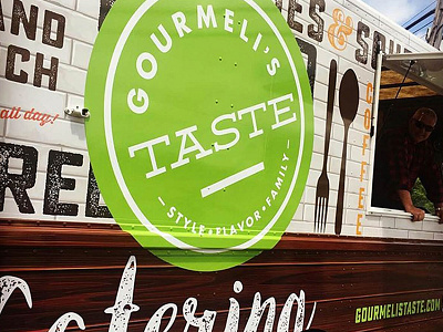 Gourmet's Taste Food Truck branding food truck gourmet logo vehicle wrap