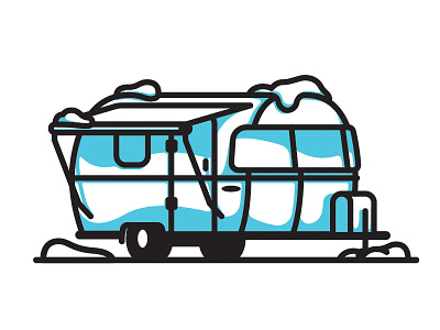 Winter Camping Illustration airstream camping elementthree illustration snow winter