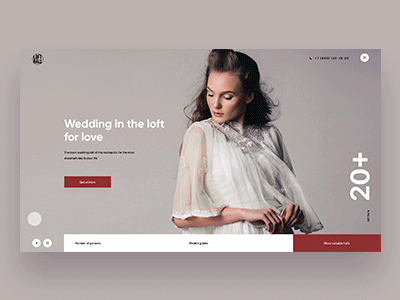 Wedding in the Loft animation hall loft site ui ux web wedding