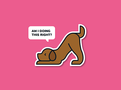 Downward Facing Dog cute dog downward dog downward facing dog illustration sticker yoga