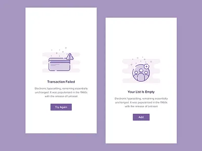 Empty states empty states list empty mobile ui transaction failed