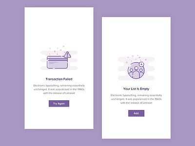Empty states empty states list empty mobile ui transaction failed