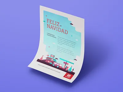 Petroperu Christmas Card blue card christmas design graphic design illustration minimal