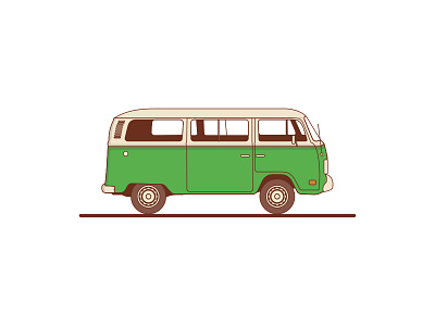 VW Combi car classic flat old retro school vintage