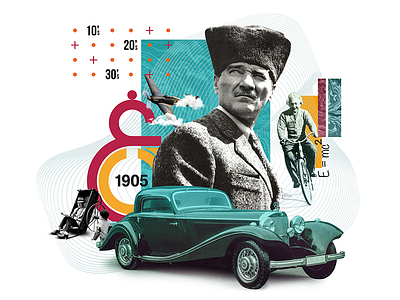 .of yore 1910 1920 1930 ataturk collage collageartvintage einstein galatasaray mercedes