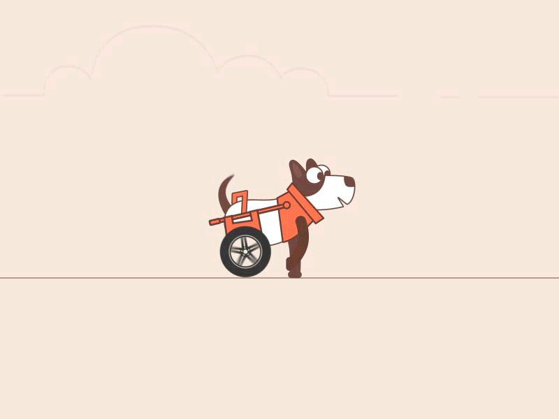 Empathy 2d after effects animation cycle dog loop motion graphic run walk