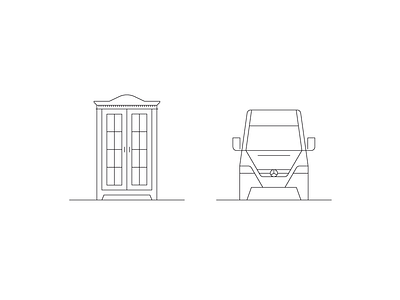 WIP Icon Design cabinet furniture icon icondesign iconography illustration picto pictogram transporter