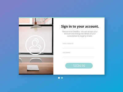 ClearBox Sign-In Box clean debut design experience gradient in log ui user ux web website