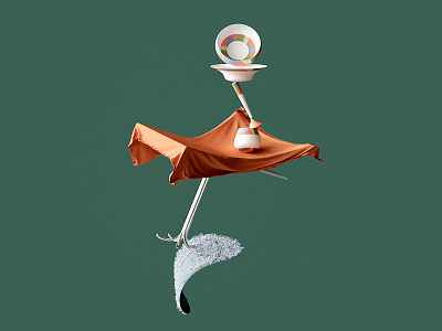 Tea Time 2 3d cinema4d cloth colors minimal redshift table tea time