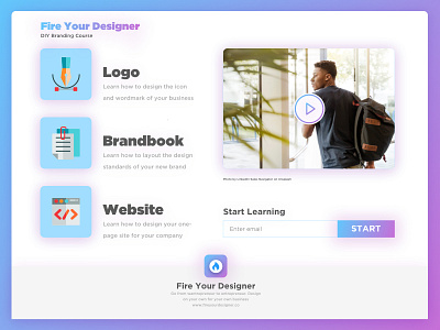 Fire Your Designer Branding Course app course landing page music rap self improvement ux web web design