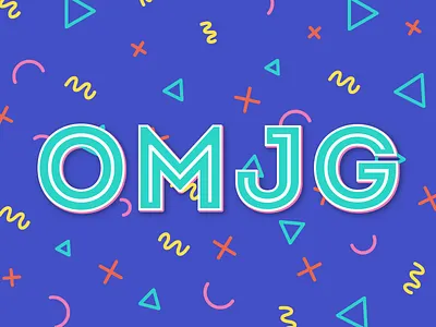 90's Style OMJG Concept 90s bright geometric inline radical retro squiggles typography