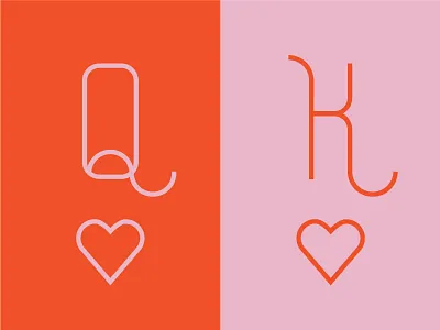 Power couple hearts illustration king queen typography