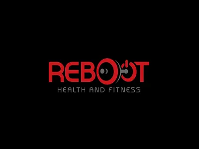 Reboot 01 dumbbell fitness grey health power red training typo weight
