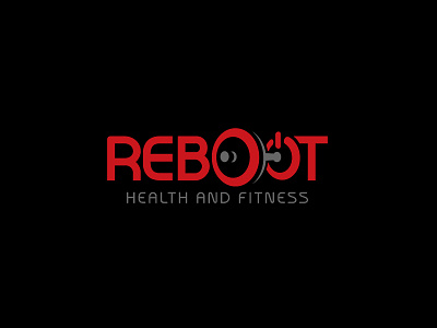 Reboot 01 dumbbell fitness grey health power red training typo weight