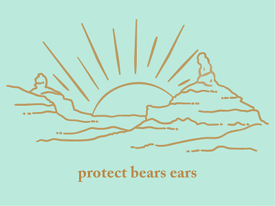 Protect Bears Ears bears ears conservation drawing illustration keep it wild landscape sun type typography utah