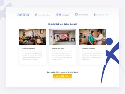 Rehab Highlights Section clean gradients medical minimal shadows ui