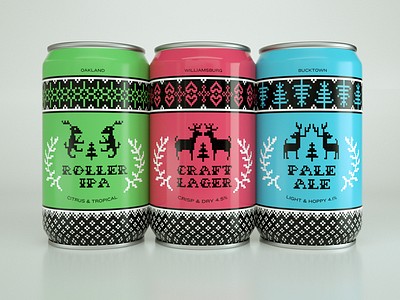 Merry Christmas 3d badge beer branding c4d can ipa logo packaging system typography